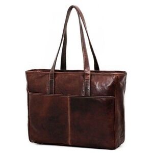Jack‎ Georges Voyager Leather Business Tote Laptop Bag Brown